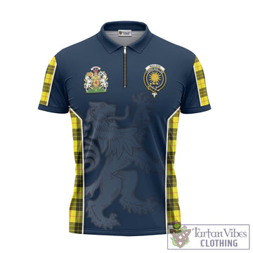 MacLeod of Lewis Modern Tartan Zipper Polo Shirt with Family Crest and Lion Rampant Vibes Sport Style