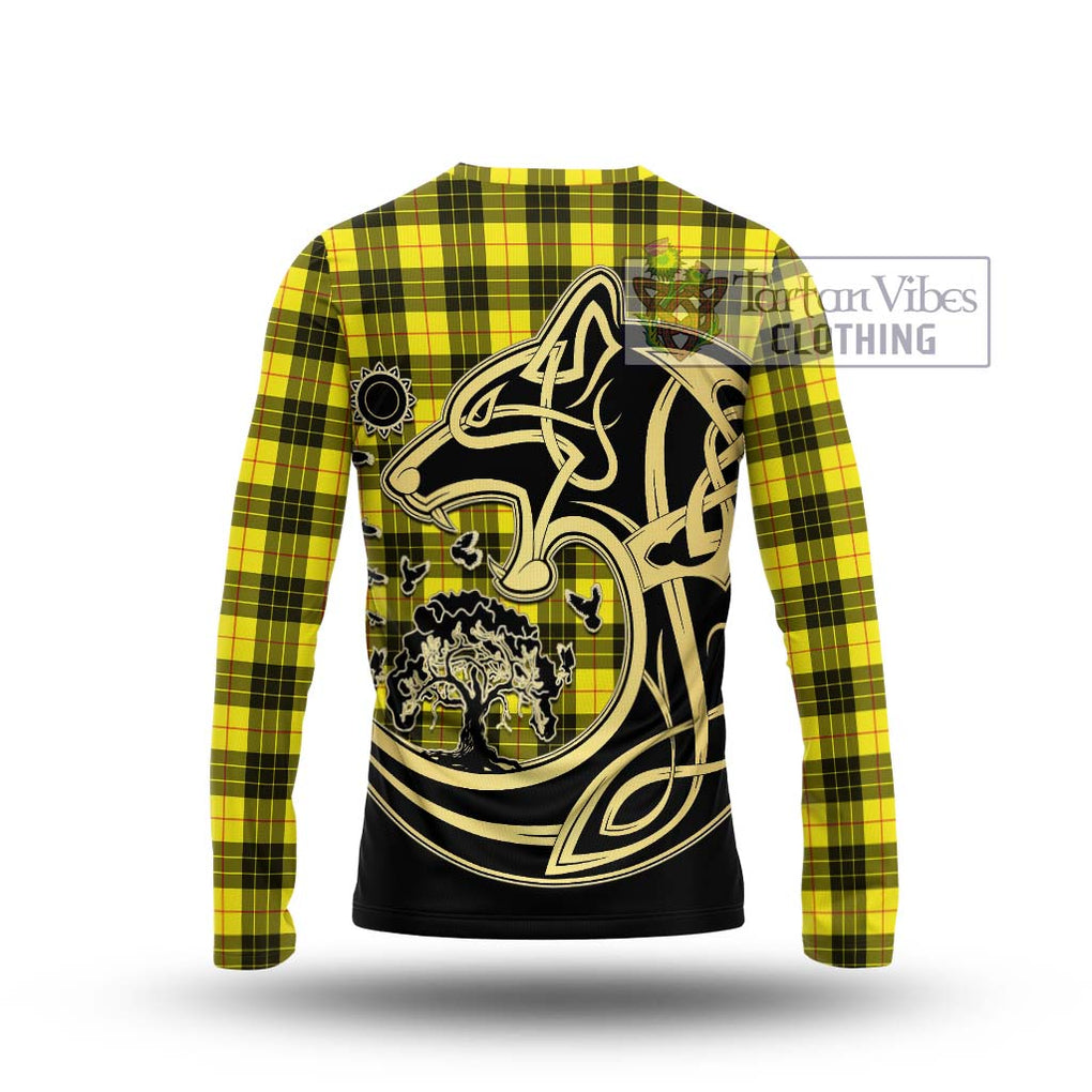 MacLeod (McLeod) Tartan Long Sleeve T-Shirt with Family Crest Celtic Wolf Style - Tartan Vibes Clothing