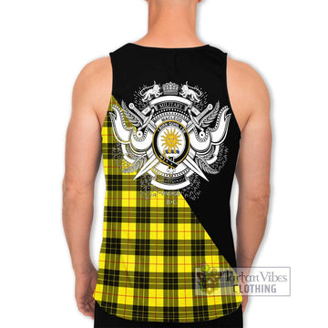 MacLeod (McLeod) Tartan Men's Tank Top with Family Crest and Military Logo Style - Tartanvibesclothing Shop