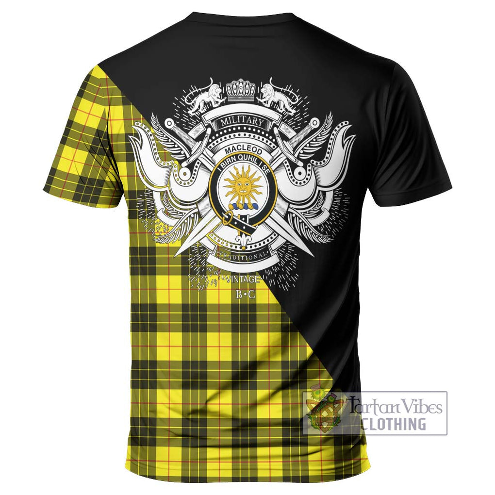 MacLeod (McLeod) Tartan T-Shirt with Family Crest and Military Logo Style - Tartanvibesclothing Shop