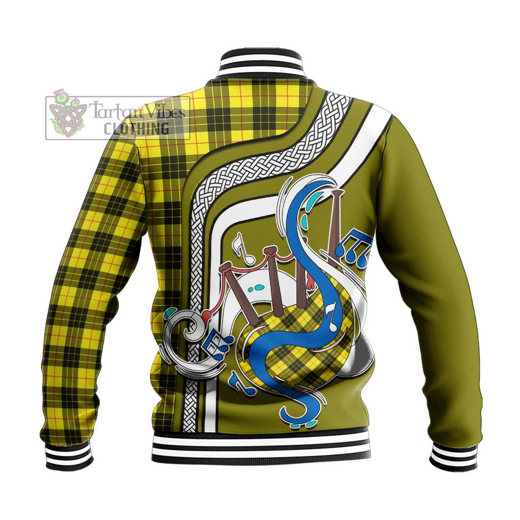 Tartan Vibes Clothing MacLeod of Lewis Modern Tartan Baseball Jacket with Epic Bagpipe Style