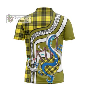 MacLeod (McLeod) Tartan Zipper Polo Shirt with Epic Bagpipe Style