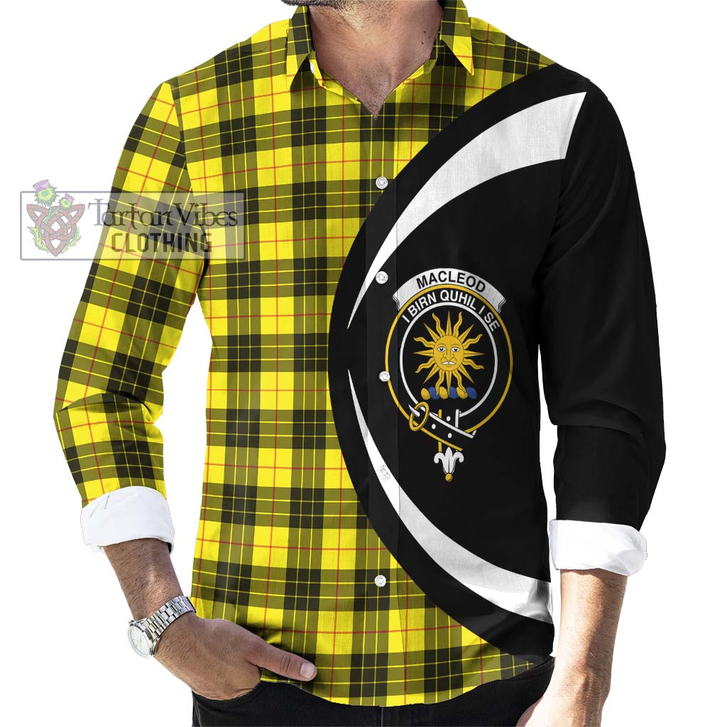 MacLeod (McLeod) Tartan Long Sleeve Button Up with Family Crest Circle Style - Tartan Vibes Clothing