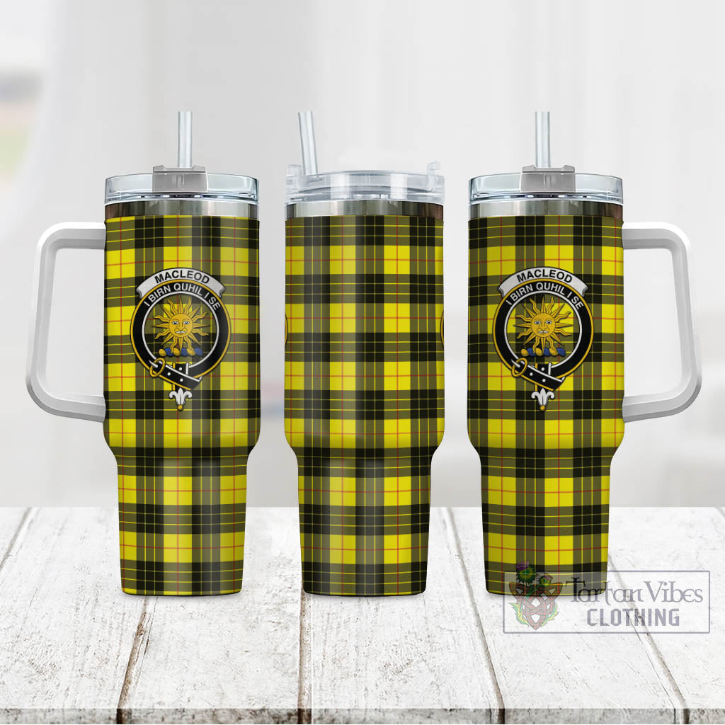 Tartan Vibes Clothing MacLeod of Lewis Modern Tartan and Family Crest Tumbler with Handle