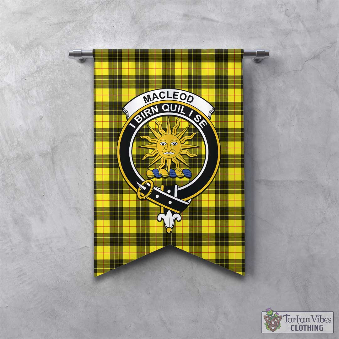 Tartan Vibes Clothing MacLeod of Lewis Modern Tartan Gonfalon, Tartan Banner with Family Crest
