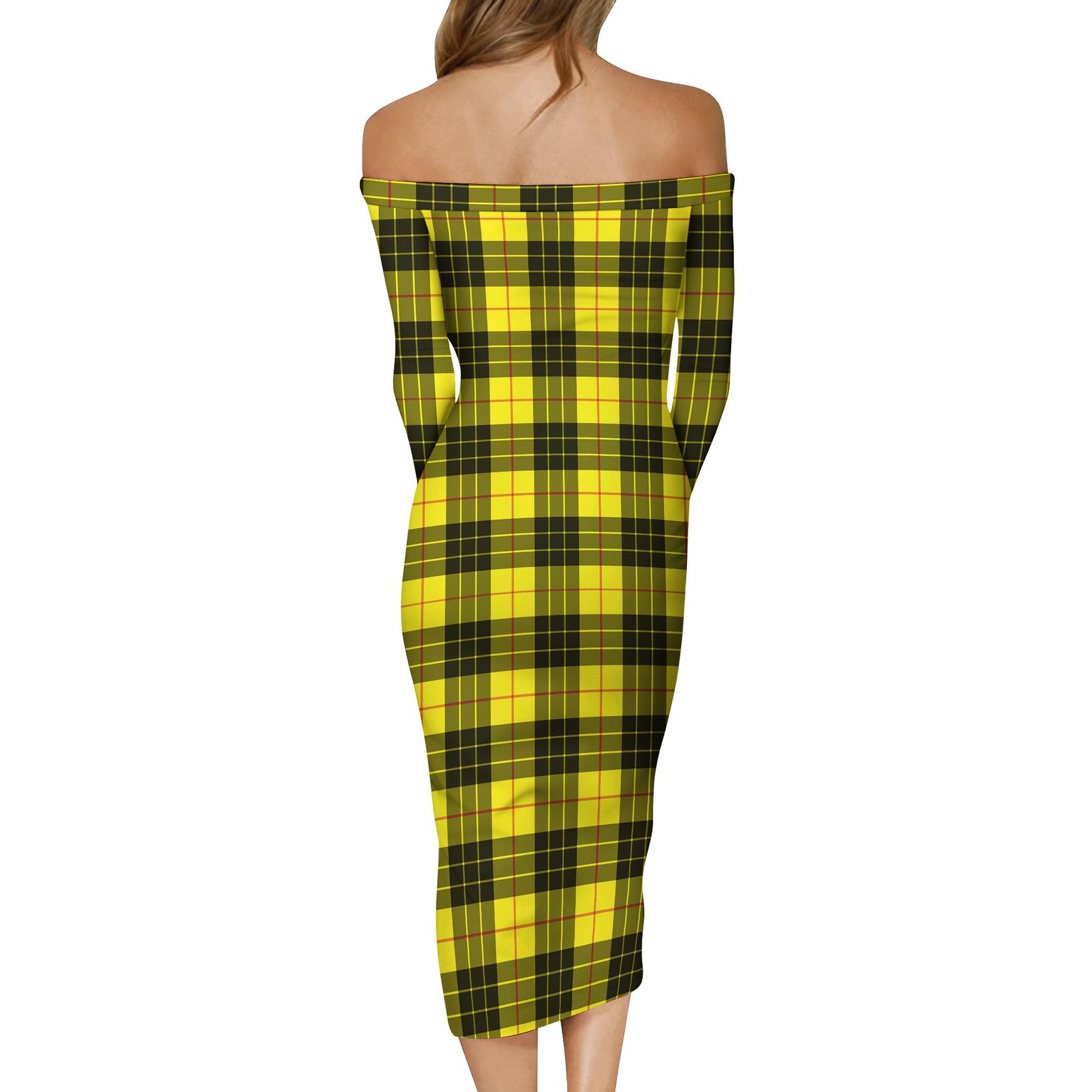 MacLeod of Lewis Modern Tartan Off Shoulder Lady Dress - Tartanvibesclothing