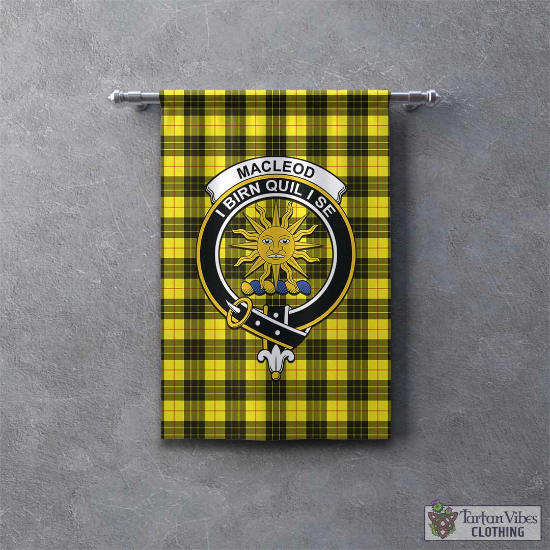 Tartan Vibes Clothing MacLeod of Lewis Modern Tartan Gonfalon, Tartan Banner with Family Crest