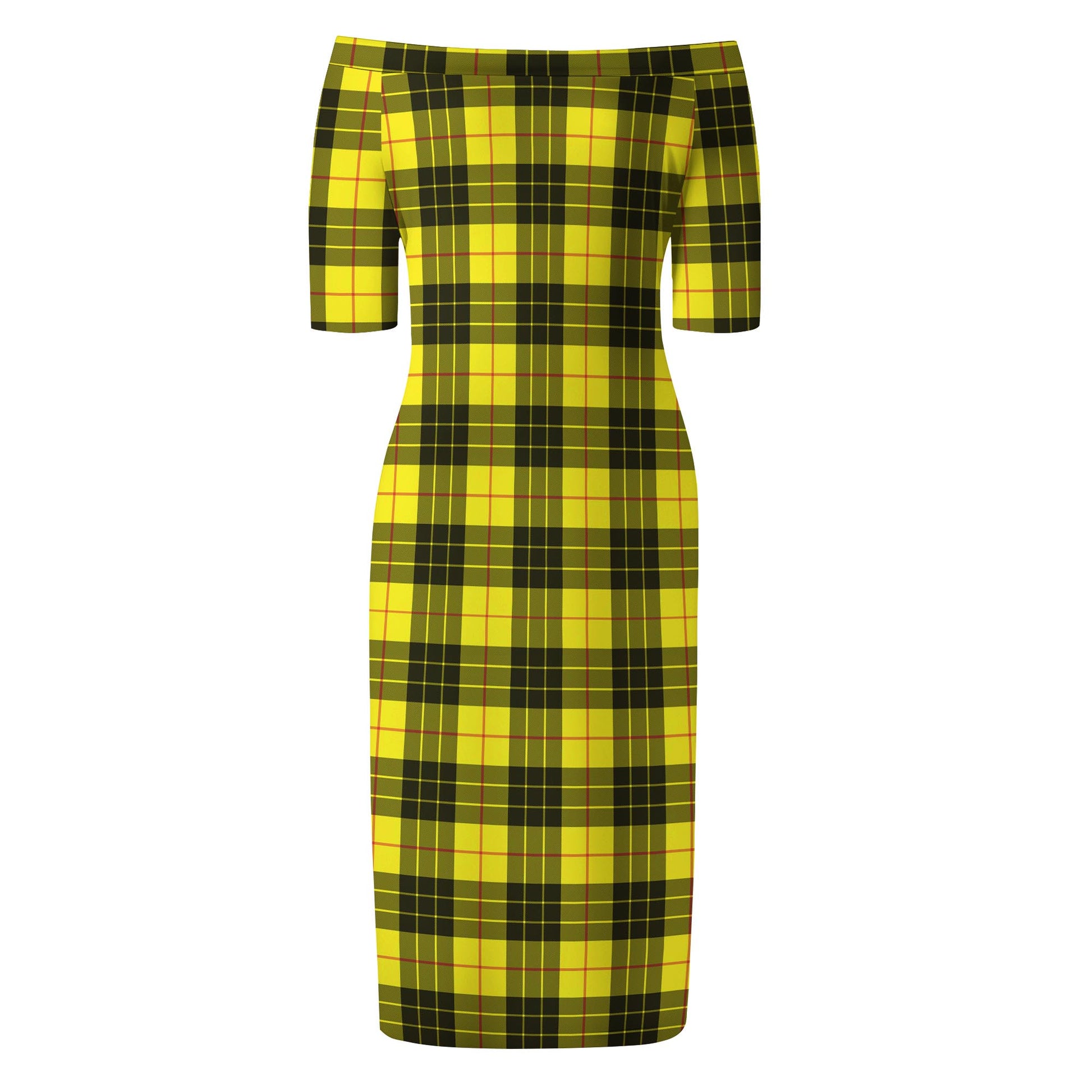 MacLeod of Lewis Modern Tartan Off Shoulder Lady Dress - Tartanvibesclothing
