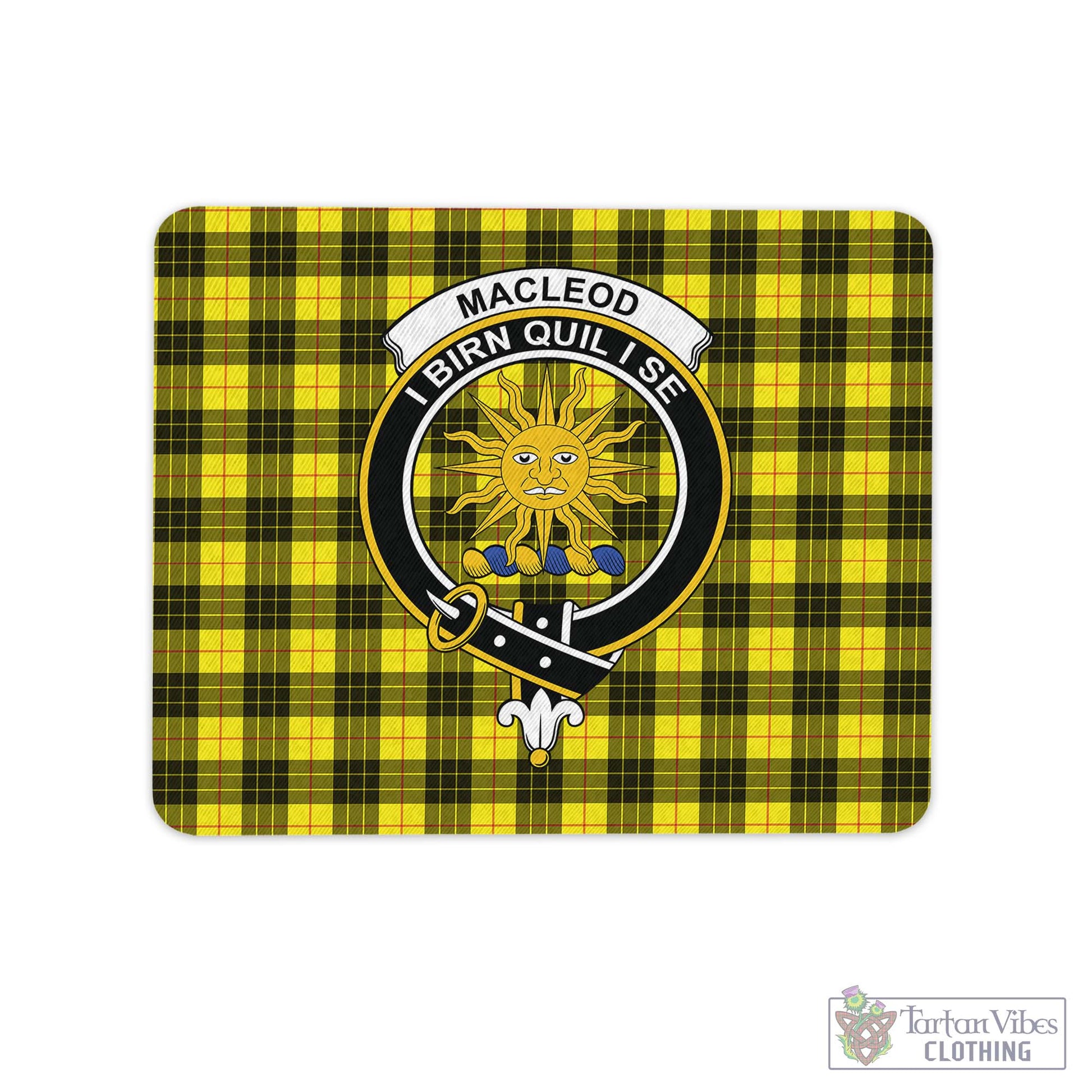 Tartan Vibes Clothing MacLeod of Lewis Modern Tartan Mouse Pad with Family Crest