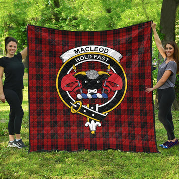 MacLeod of Raasay Highland Tartan Quilt with Family Crest