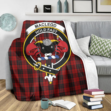 MacLeod of Raasay Highland Tartan Blanket with Family Crest