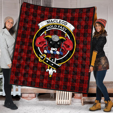MacLeod of Raasay Highland Tartan Quilt with Family Crest