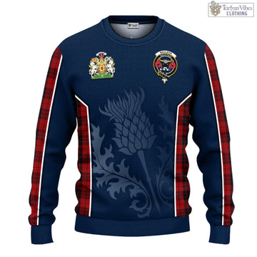 MacLeod of Raasay Highland Tartan Knitted Sweatshirt with Family Crest and Scottish Thistle Vibes Sport Style