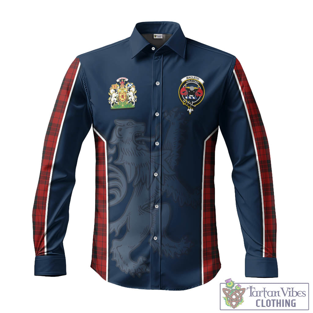 Tartan Vibes Clothing MacLeod of Raasay Highland Tartan Long Sleeve Button Up Shirt with Family Crest and Lion Rampant Vibes Sport Style