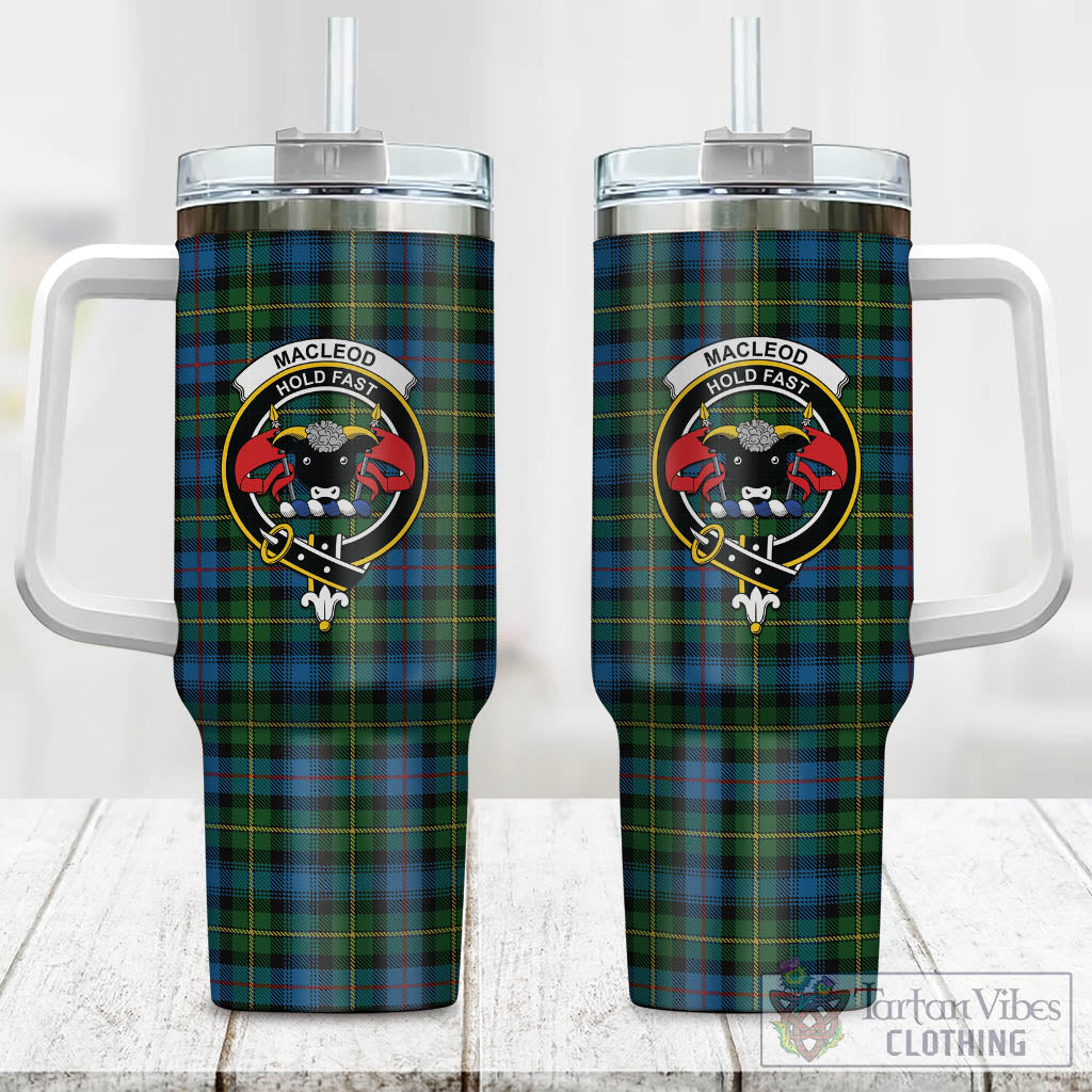 Tartan Vibes Clothing MacLeod of Skye Tartan and Family Crest Tumbler with Handle