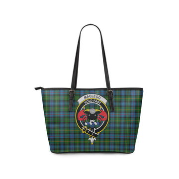 MacLeod of Skye Tartan Leather Tote Bag with Family Crest