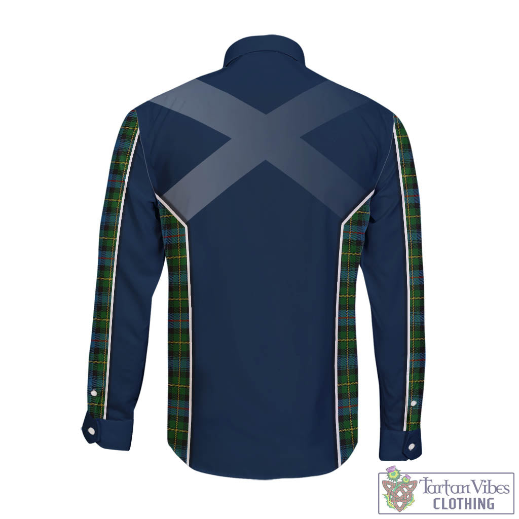 Tartan Vibes Clothing MacLeod of Skye Tartan Long Sleeve Button Up Shirt with Family Crest and Lion Rampant Vibes Sport Style