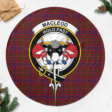 MacLeod Red Tartan Christmas Tree Skirt with Family Crest