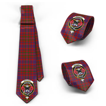 MacLeod Red Tartan Classic Necktie with Family Crest