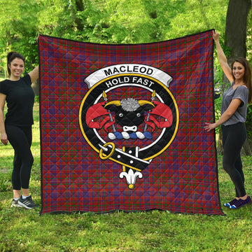 macleod-red-tartan-quilt-with-family-crest