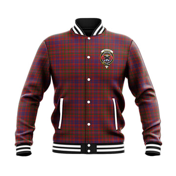 MacLeod Red Tartan Baseball Jacket with Family Crest