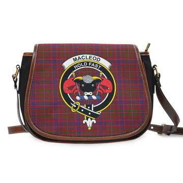 MacLeod Red Tartan Saddle Bag with Family Crest