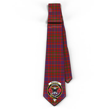 MacLeod Red Tartan Classic Necktie with Family Crest