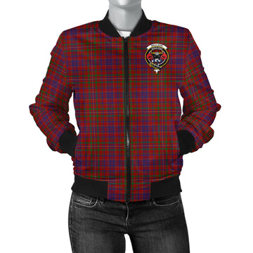 MacLeod Red Tartan Bomber Jacket with Family Crest