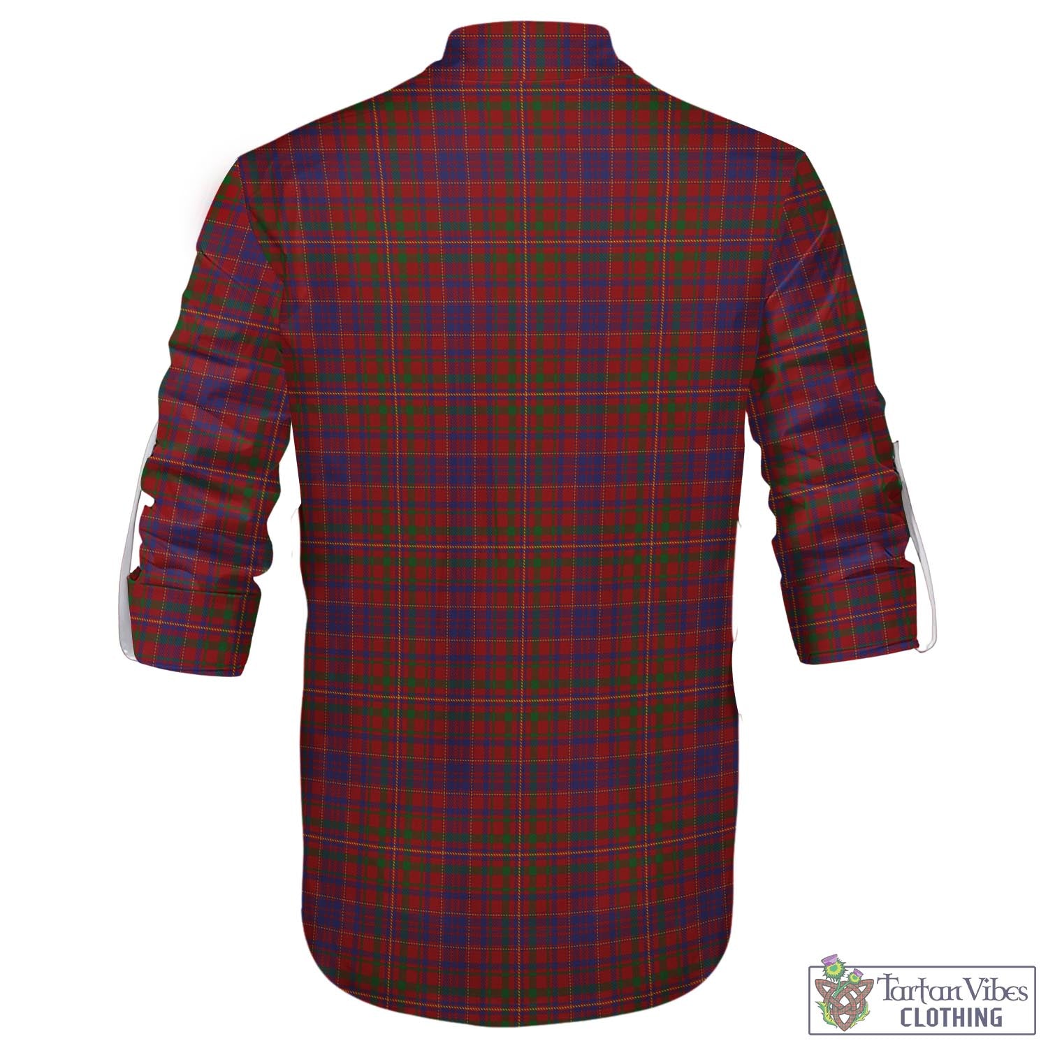 Tartan Vibes Clothing MacLeod Red Tartan Men's Scottish Traditional Jacobite Ghillie Kilt Shirt