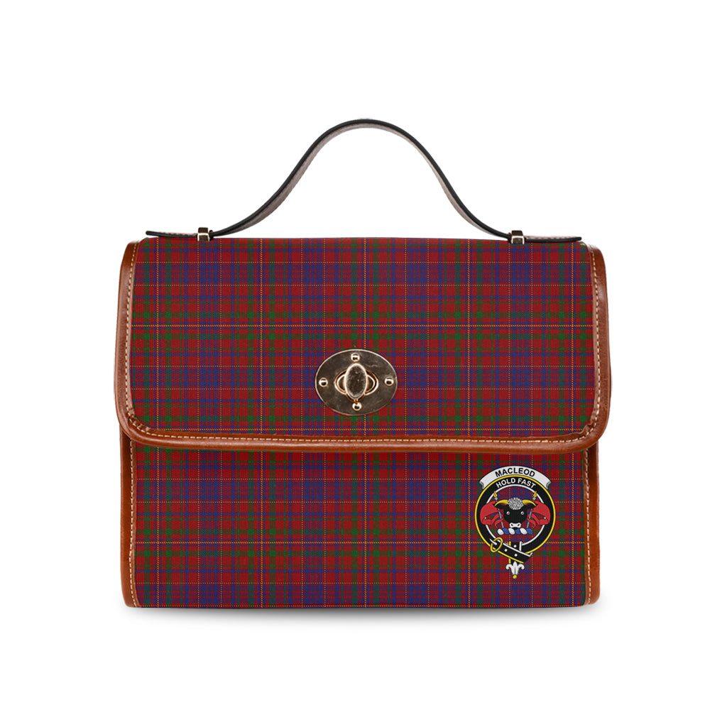 macleod-red-tartan-leather-strap-waterproof-canvas-bag-with-family-crest
