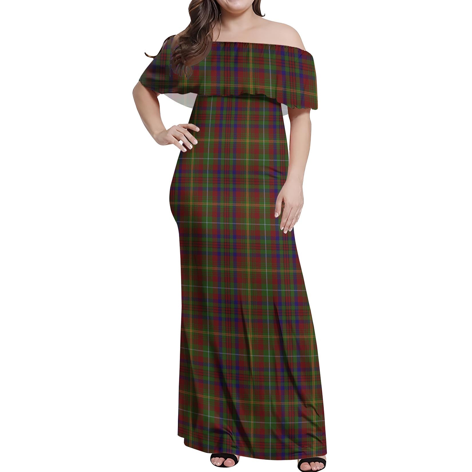 MacMaster (McMaster) Tartan Off Shoulder Long Dress Women's Dress - Tartan Vibes Clothing