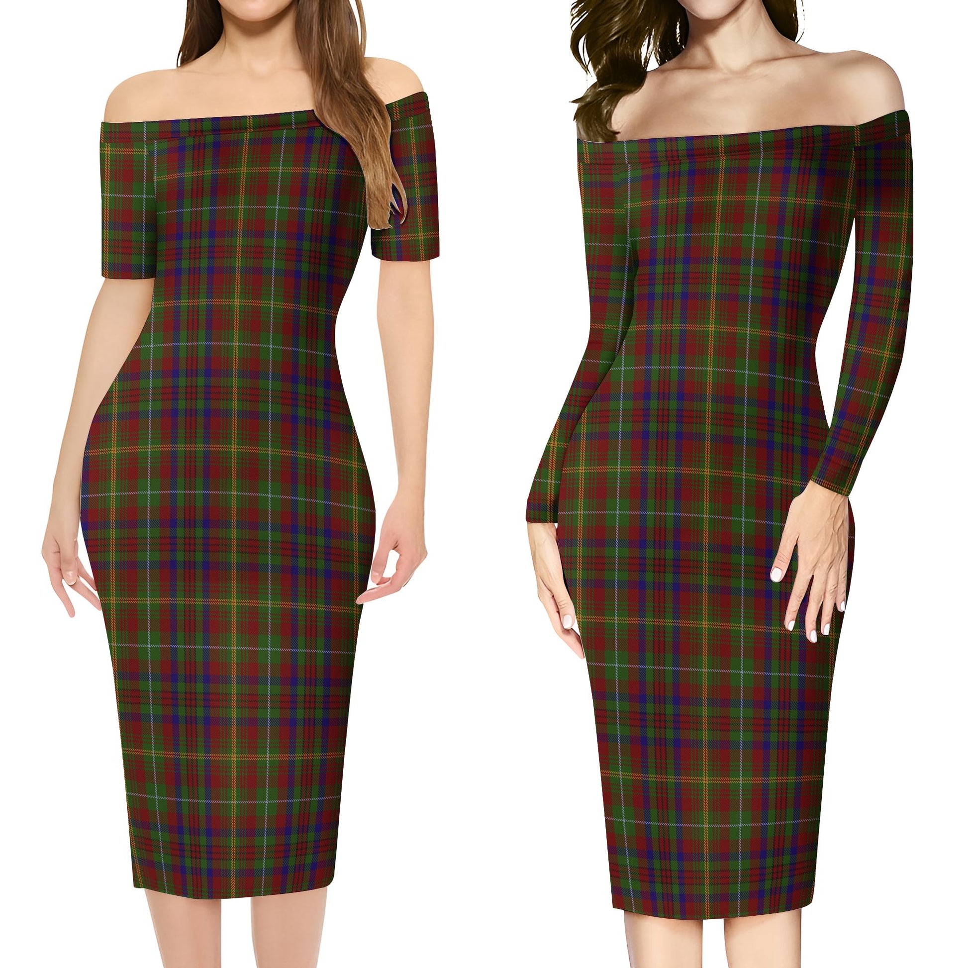 MacMaster (McMaster) Tartan Off Shoulder Lady Dress Women's Dress - Tartan Vibes Clothing