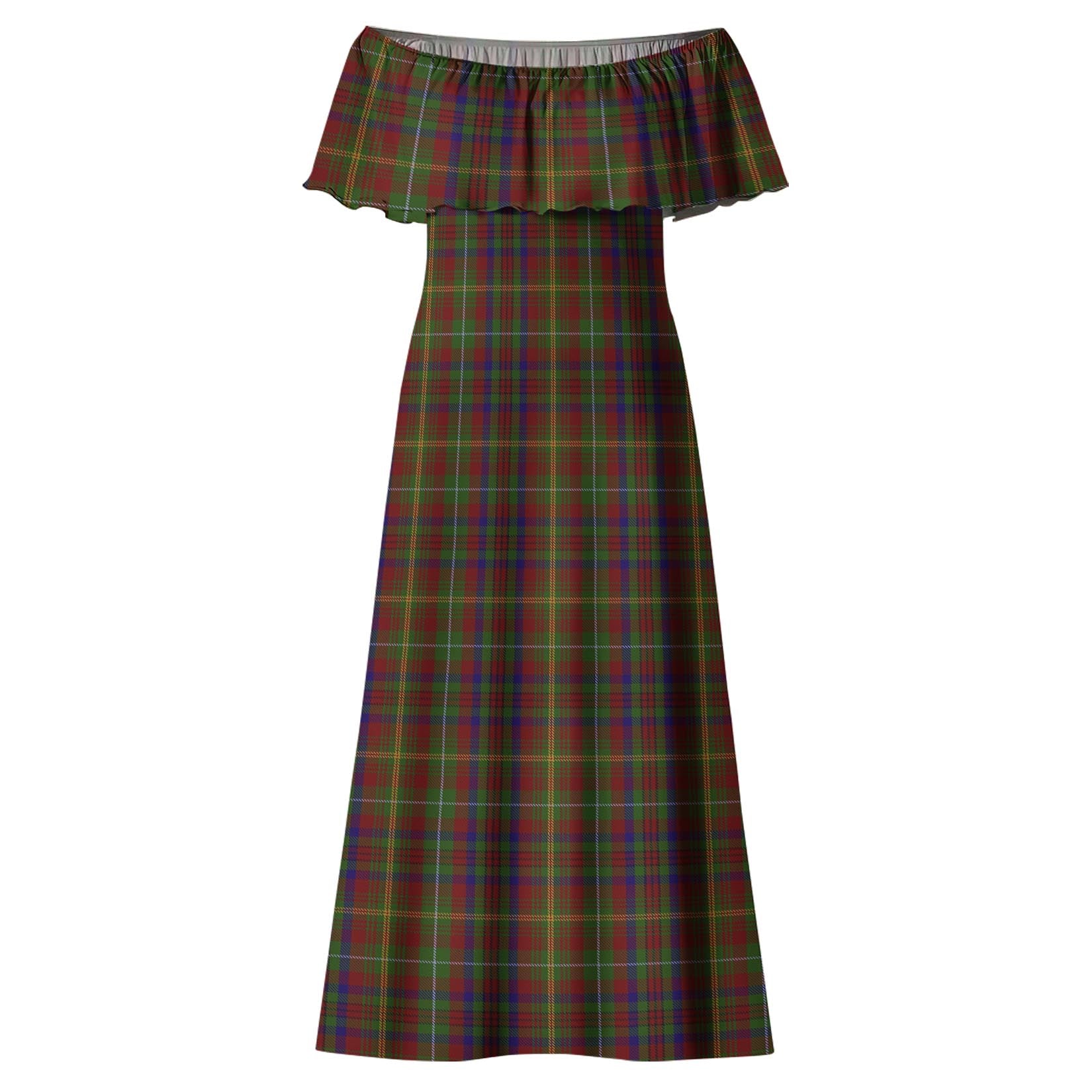 MacMaster (McMaster) Tartan Off Shoulder Long Dress - Tartan Vibes Clothing