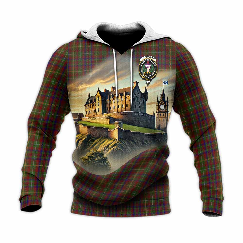 MacMaster (McMaster) Tartan Family Crest Knitted Hoodie with Scottish Ancient Castle Style Unisex Knitted Pullover Hoodie - Tartan Vibes Clothing