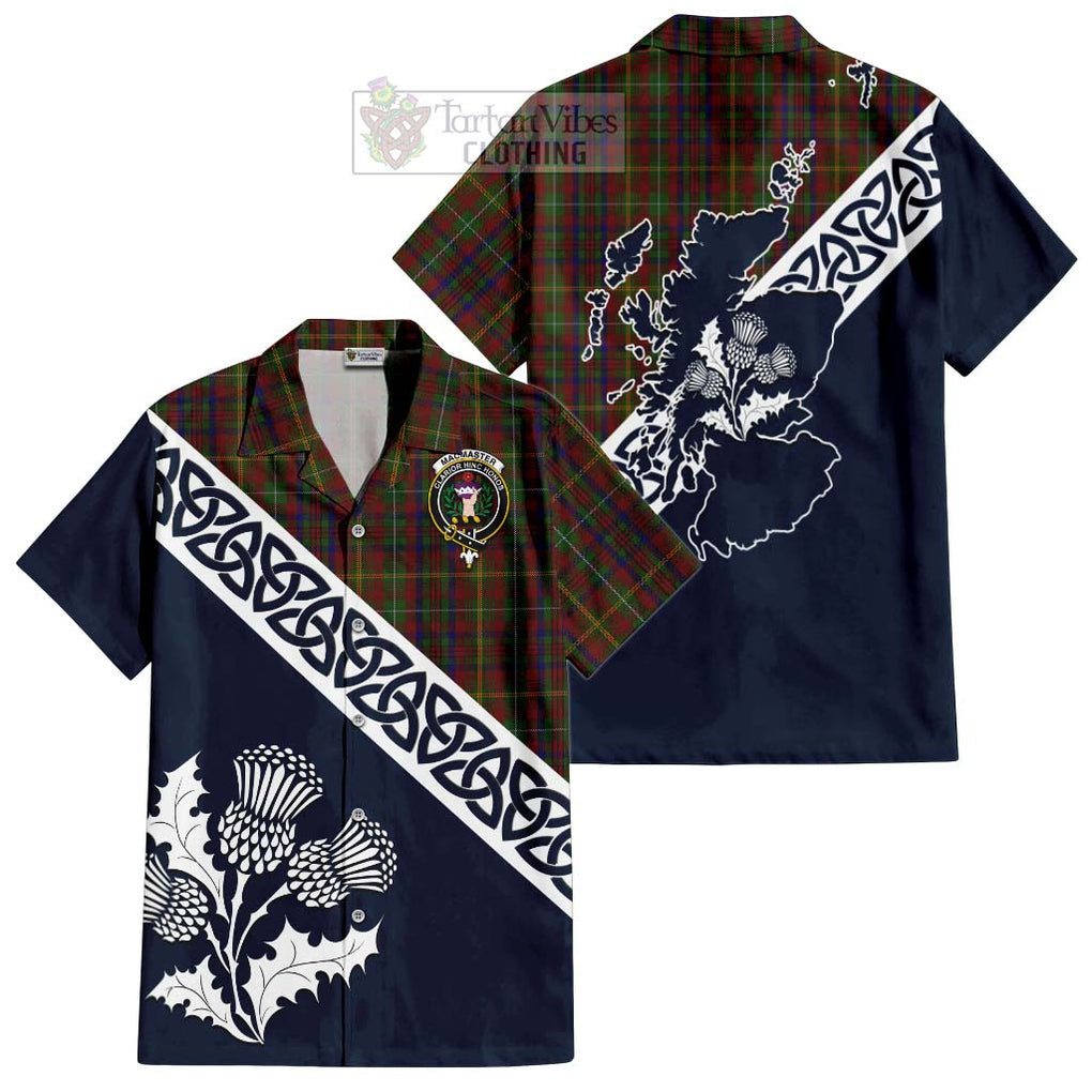 MacMaster (McMaster) Tartan Hawaiian Shirt Featuring Thistle and Scotland Map Kid - Tartan Vibes Clothing
