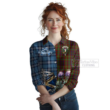 MacMaster (McMaster) Tartan Women's Casual Shirt Happy St. Andrew's Day Half Tartan Style Female - Tartan Vibes Clothing