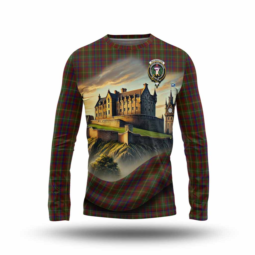 MacMaster (McMaster) Tartan Family Crest Long Sleeve T-Shirt with Scottish Ancient Castle Style Unisex - Tartan Vibes Clothing