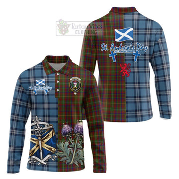 MacMaster (McMaster) Tartan Long Sleeve Polo Shirt Happy St. Andrew's Day Half Tartan Style Unisex - Tartan Vibes Clothing