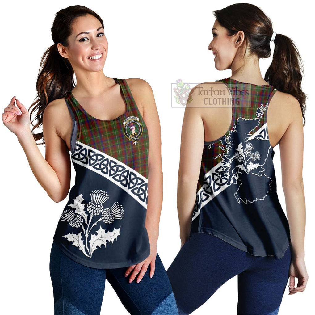 MacMaster (McMaster) Tartan Women's Racerback Tanks Featuring Thistle and Scotland Map 4XL - Tartan Vibes Clothing