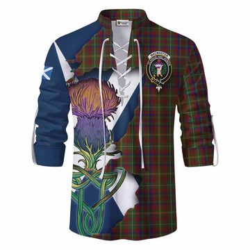Tartan Vibes Clothing MacMaster (McMaster) Tartan Family Crest Ghillie Kilt Shirt Scottish Thistle Celtic Inspired