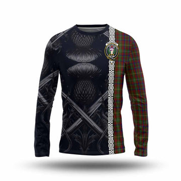 MacMaster (McMaster) Tartan Long Sleeve T-Shirt with Family Crest Cross Sword Thistle Celtic Vibes Unisex - Tartan Vibes Clothing
