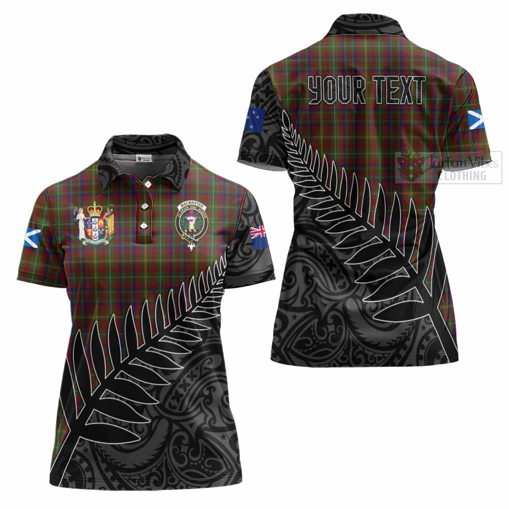 MacMaster (McMaster) Crest Tartan Women's Polo Shirt with New Zealand Silver Fern Half Style Women - Tartan Vibes Clothing