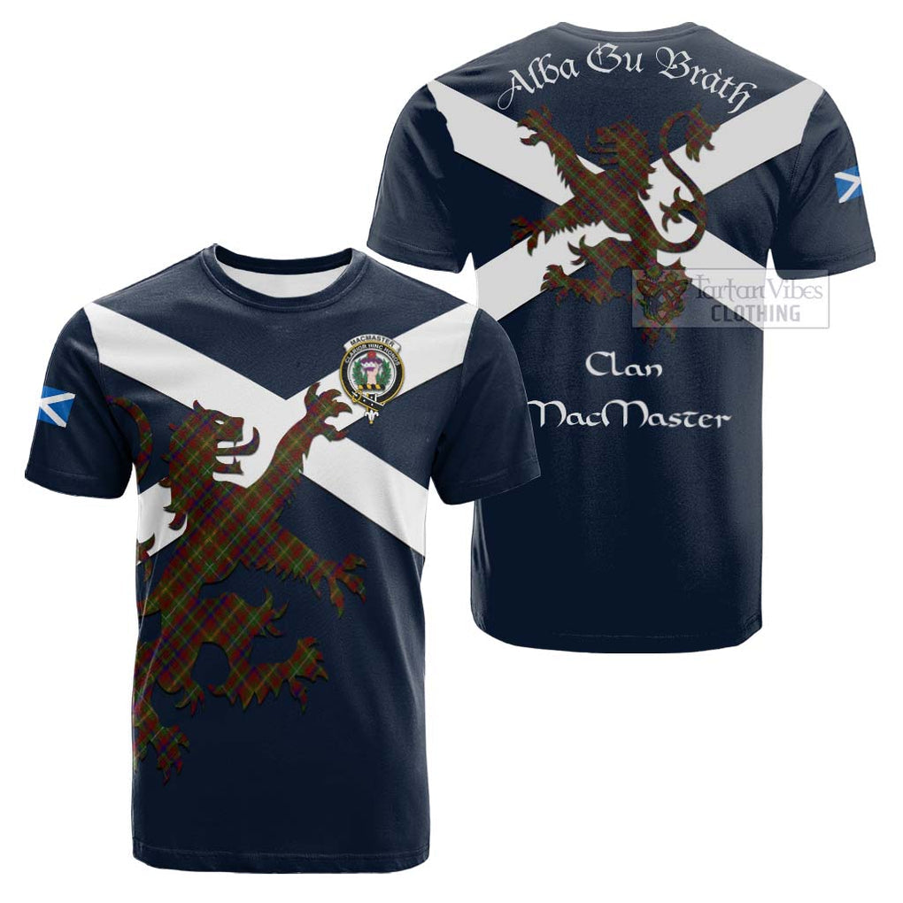 MacMaster (McMaster) Tartan Lion Rampant Cotton T-shirt Proudly Display Your Heritage with Alba Gu Brath and Clan Name Kid's Shirt - Tartan Vibes Clothing