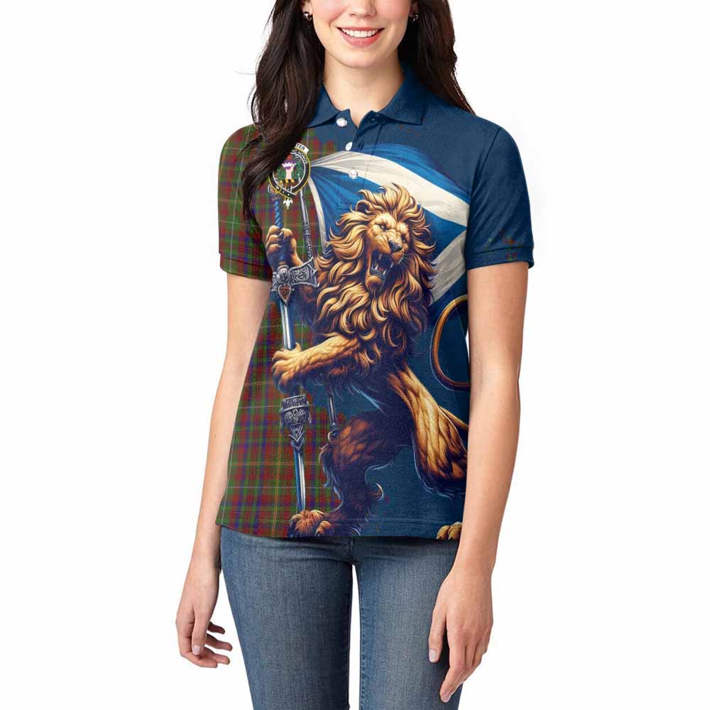 MacMaster (McMaster) Tartan Family Crest Women's Polo Shirt with Scottish Majestic Lion Women - Tartan Vibes Clothing