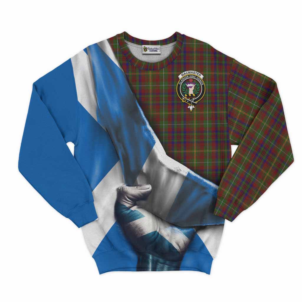 MacMaster (McMaster) Tartan Sweatshirt with Family Crest Scotland Patriotic Style Unisex - Tartan Vibes Clothing