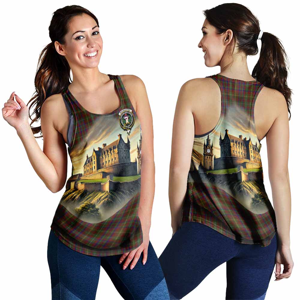 MacMaster (McMaster) Tartan Family Crest Women's Racerback Tanks with Scottish Ancient Castle Style 4XL - Tartan Vibes Clothing