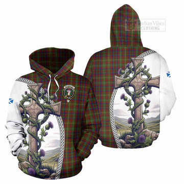 MacMaster (McMaster) Tartan Hoodie with Family Crest and St. Andrew's Cross Accented by Thistle Vines Zip Hoodie - Tartan Vibes Clothing