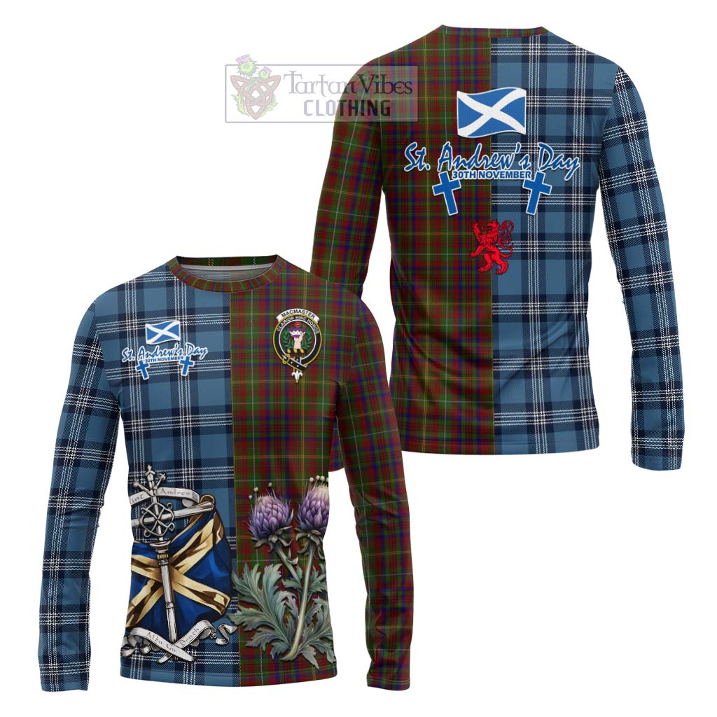 MacMaster (McMaster) Tartan Long Sleeve T-Shirt Happy St. Andrew's Day Half Tartan Style Unisex - Tartan Vibes Clothing