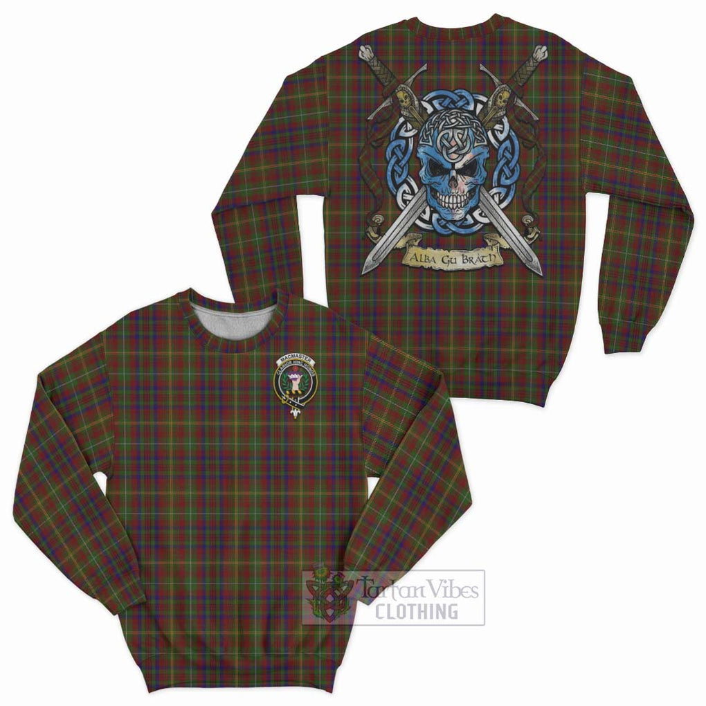 MacMaster (McMaster) Tartan Sweatshirt with Family Crest Celtic Skull Style Unisex - Tartan Vibes Clothing