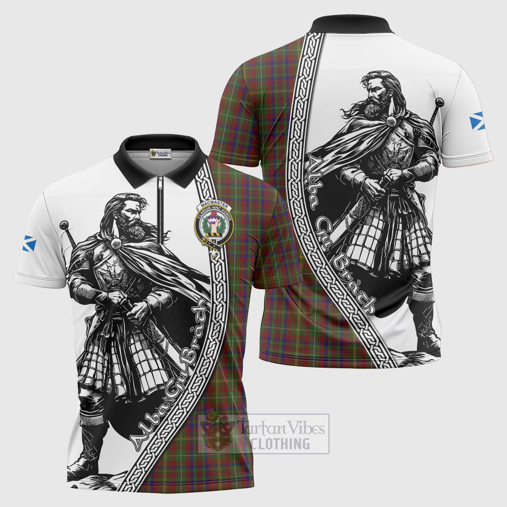 MacMaster (McMaster) Tartan Clan Crest Zipper Polo Shirt with Highlander Warrior Celtic Style Unisex - Tartan Vibes Clothing